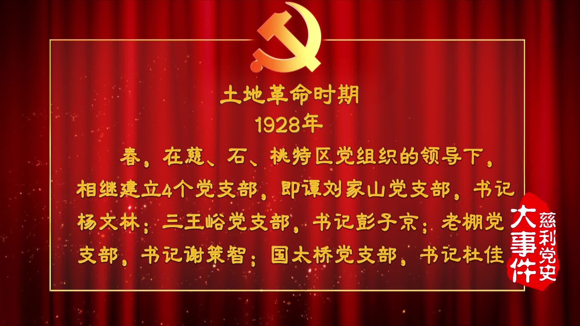 慈利党史大事件土地革命时期